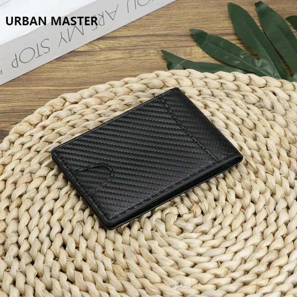 URBAN MASTER Ultrathin Credit Card Holder for Men Genuine Leather Bifold Simple Small Wallet 2222