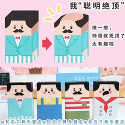 Kawaii child Stationery school Aesthetic office accessories stationery items creativity Funny Baldness Rubber pencil erasers