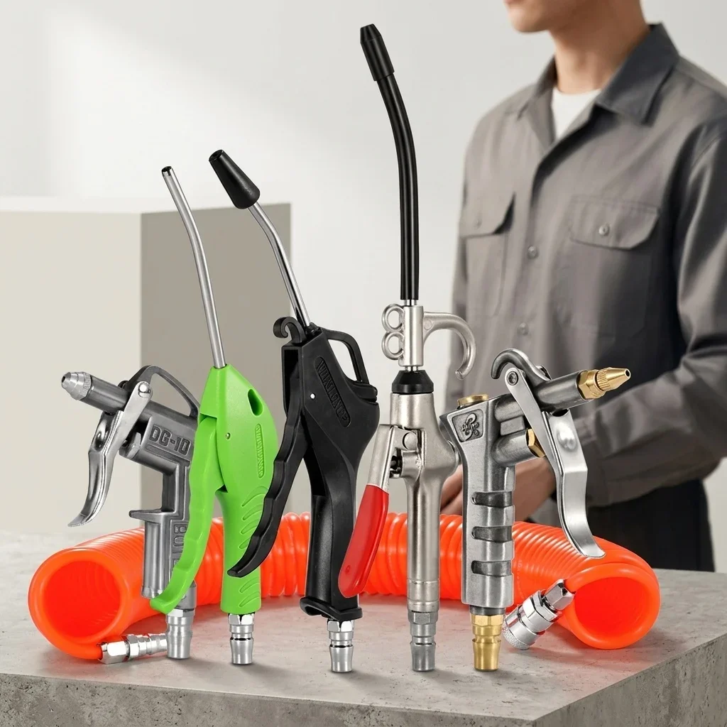 High Pressure Pneumatic Dust Blower All Metal Compressed Air Spray Gun Quick Install Cleaning Tool Set for Air Compressor