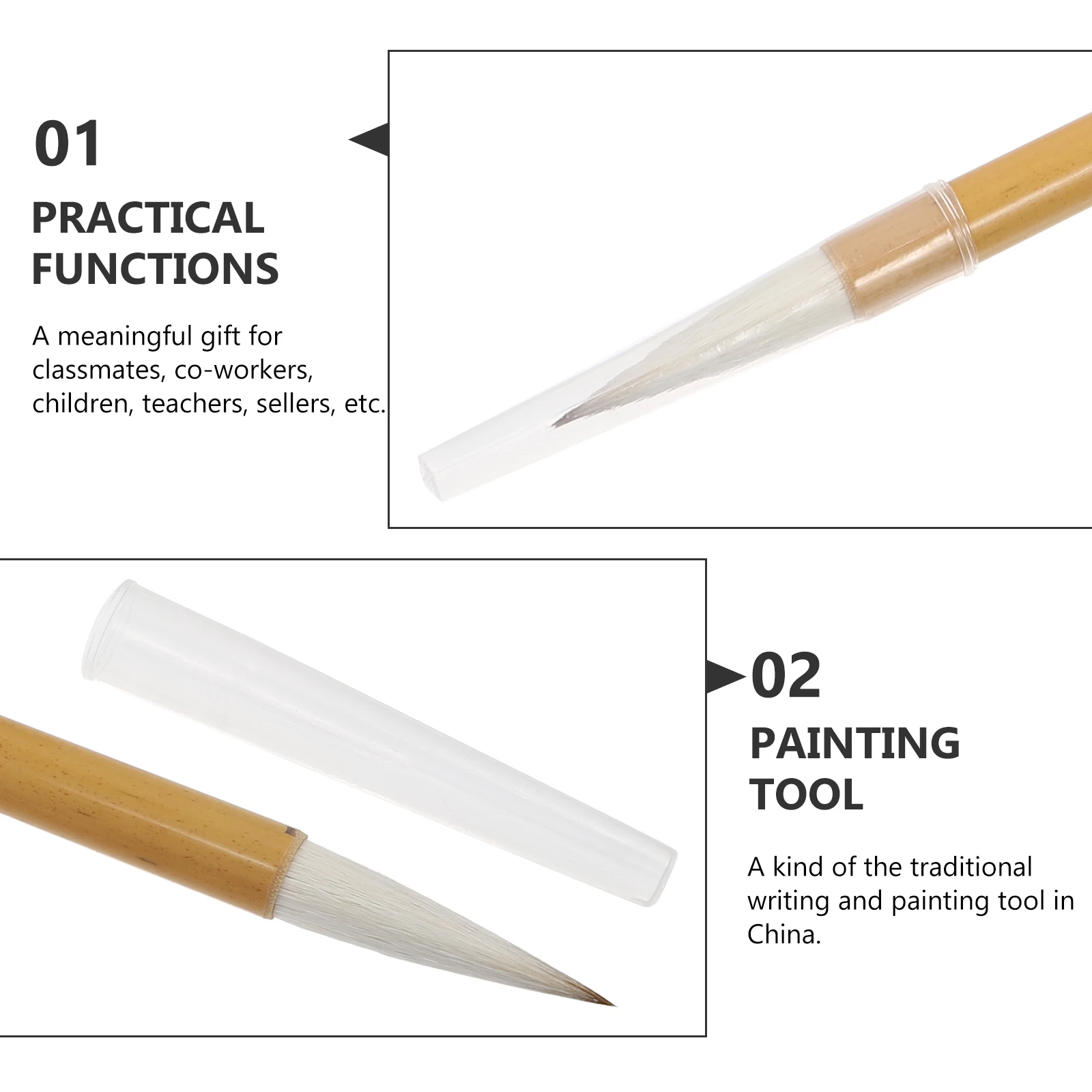 Calligraphy Writing Brush Bamboo Pen Stationery Chinese Painting Accessory Student Tool Premium Material Smooth Stroke