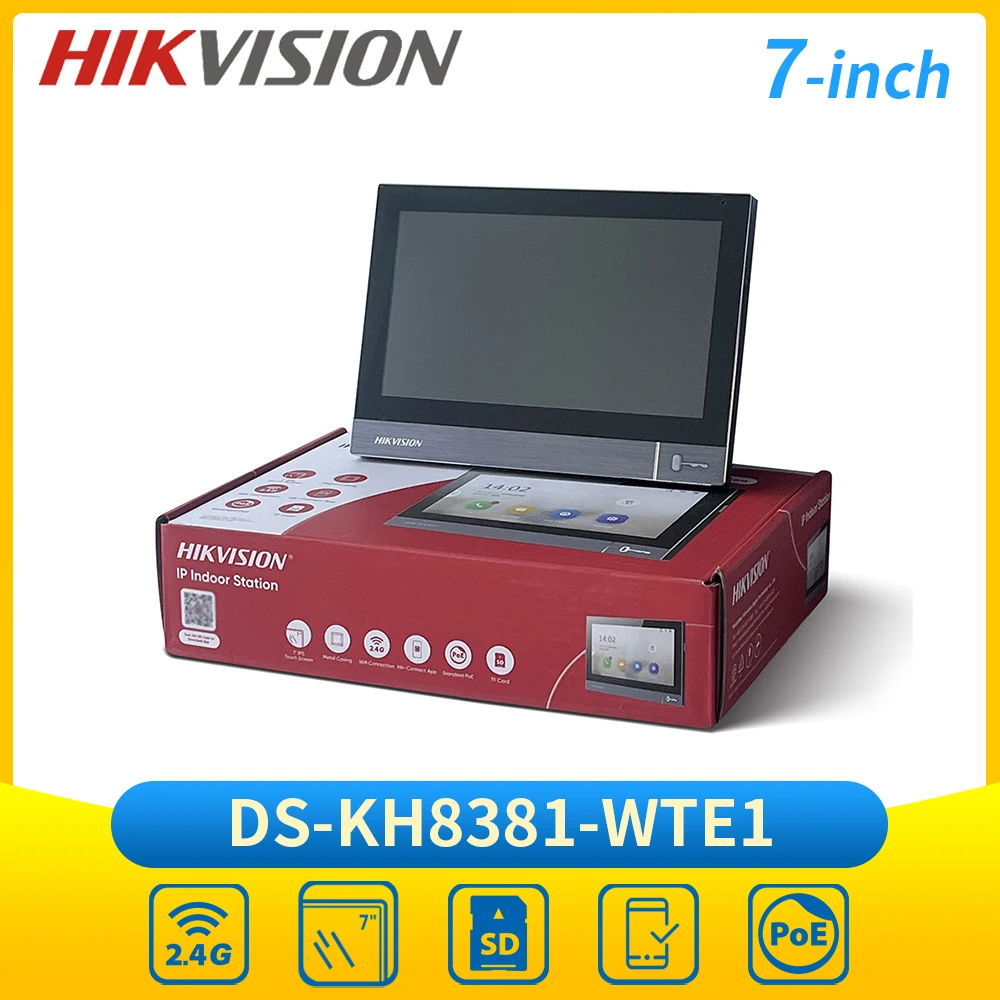 

Hikvision DS-KH8381-WTE1 WiFi IP Indoor Monitor Video Intercom Door Entry Systems 7 inch IPS Touch Screen Remote Unlock