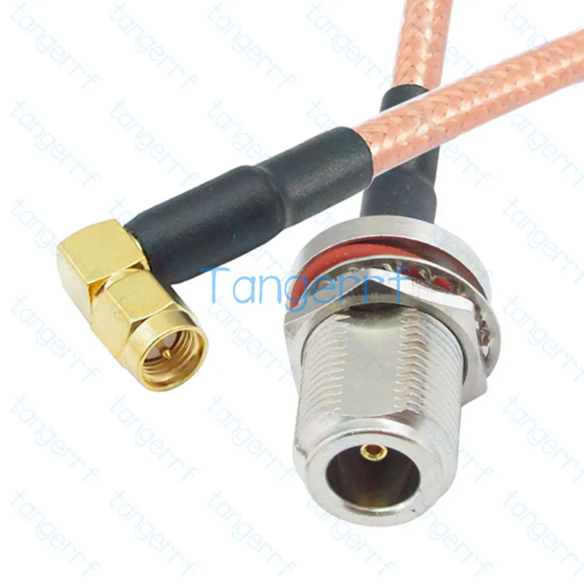 

N Female Bulkhead Waterproof to SMA Male Plug Right Angle RG400 Cable Coax Pigtail Antenna Extension 50ohm RF Coaxial Tangerrf