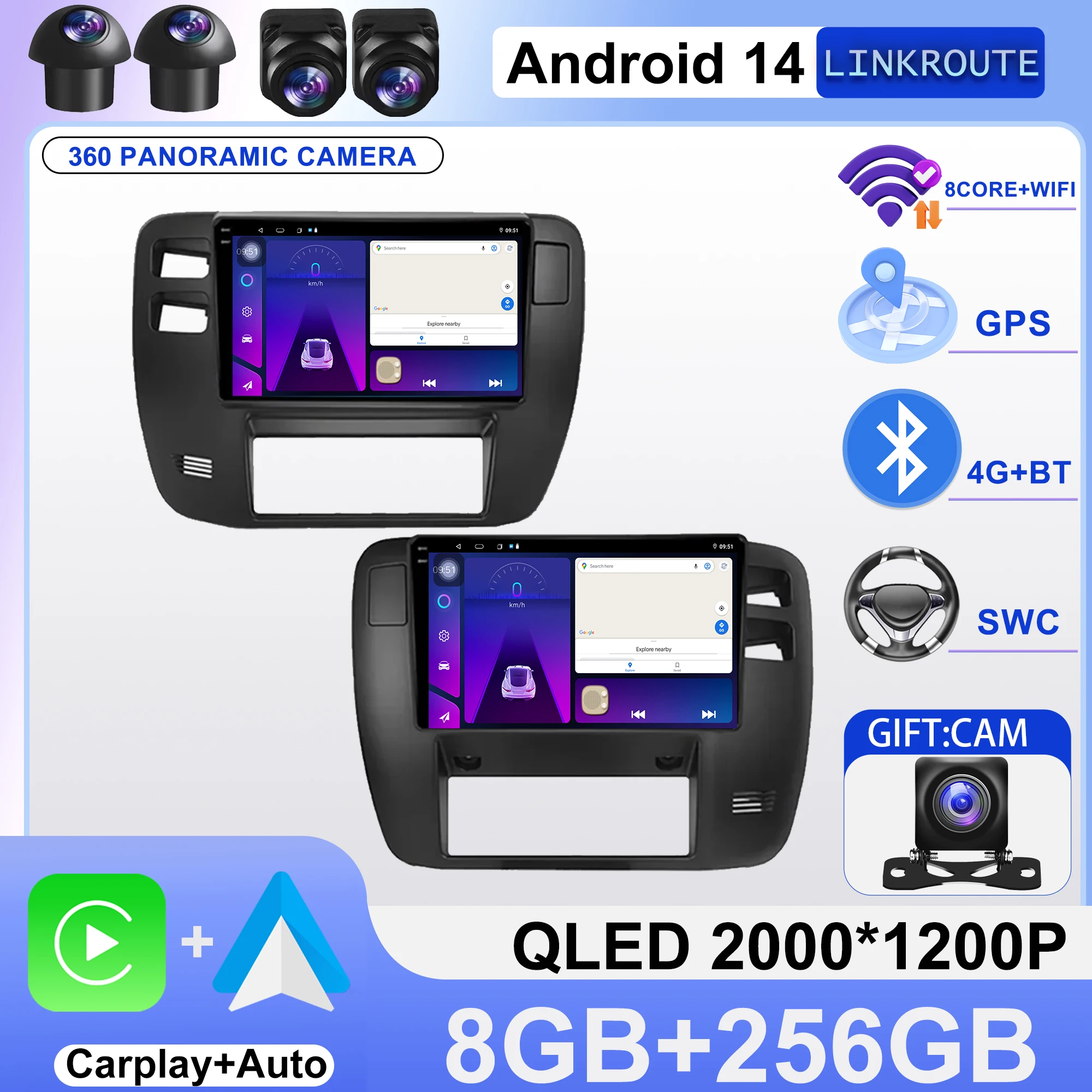 Radio Stereo Bluetooth For Nissan Patrol Y61 1997-2005 Auto Multimedia Player GPS Navigation High-Performance CPU 4G