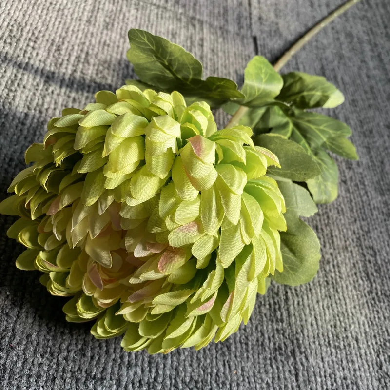Kunstmatige chrysanthemumbloem met enkele steel, levensechte nepbloei - levendige kleuren, duurzaam materiaal, perfect voor woondecoratie