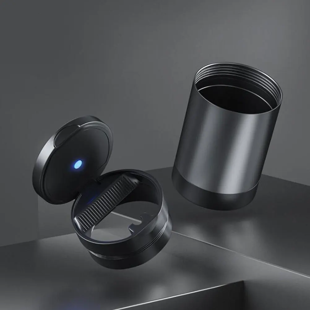 

Car Ashtray Vehicle Practical Creative Portable with LED Supplies Detachable Lid