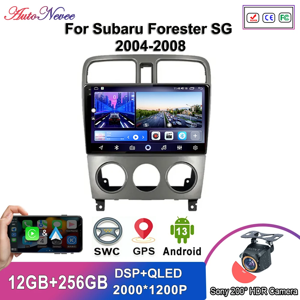 

Android 14 Мультимедиа для Subaru Forester SG 2004-2008 Автомобильный плеер Стерео GPS Навигация Авто Радио Экран Без 2Din DVD 5G WIFI BT