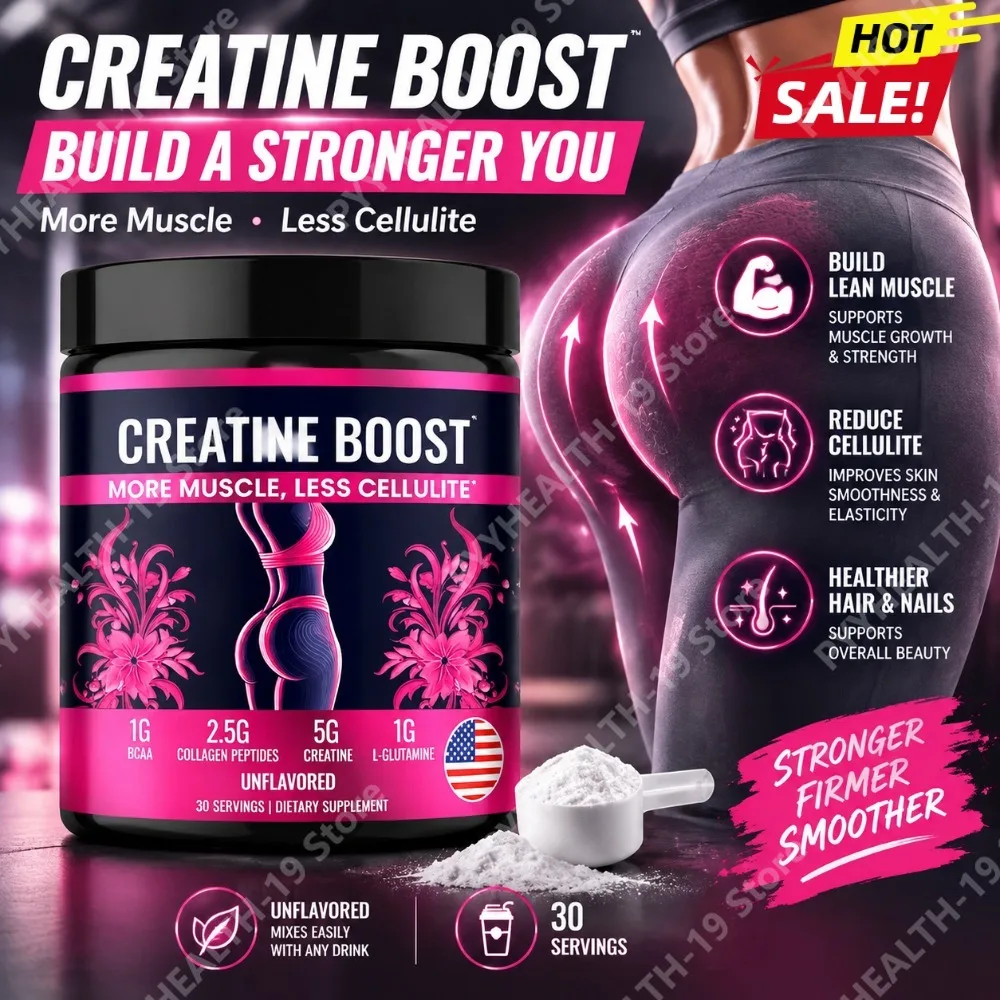 Creatine Monohydrate 5g Powder - Supports Lean Muscle, Strength & Energy, Skin Hair & Nails Unflavored Drink Mix for Women & Men