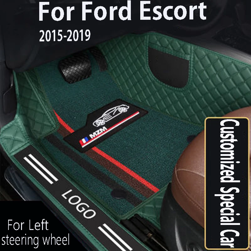 

Ковры для Ford Escort 2019, 2018, 2017, 2016, 2015, автомобильные коврики, аксессуары для стайлинга интерьера, коврики, украшение