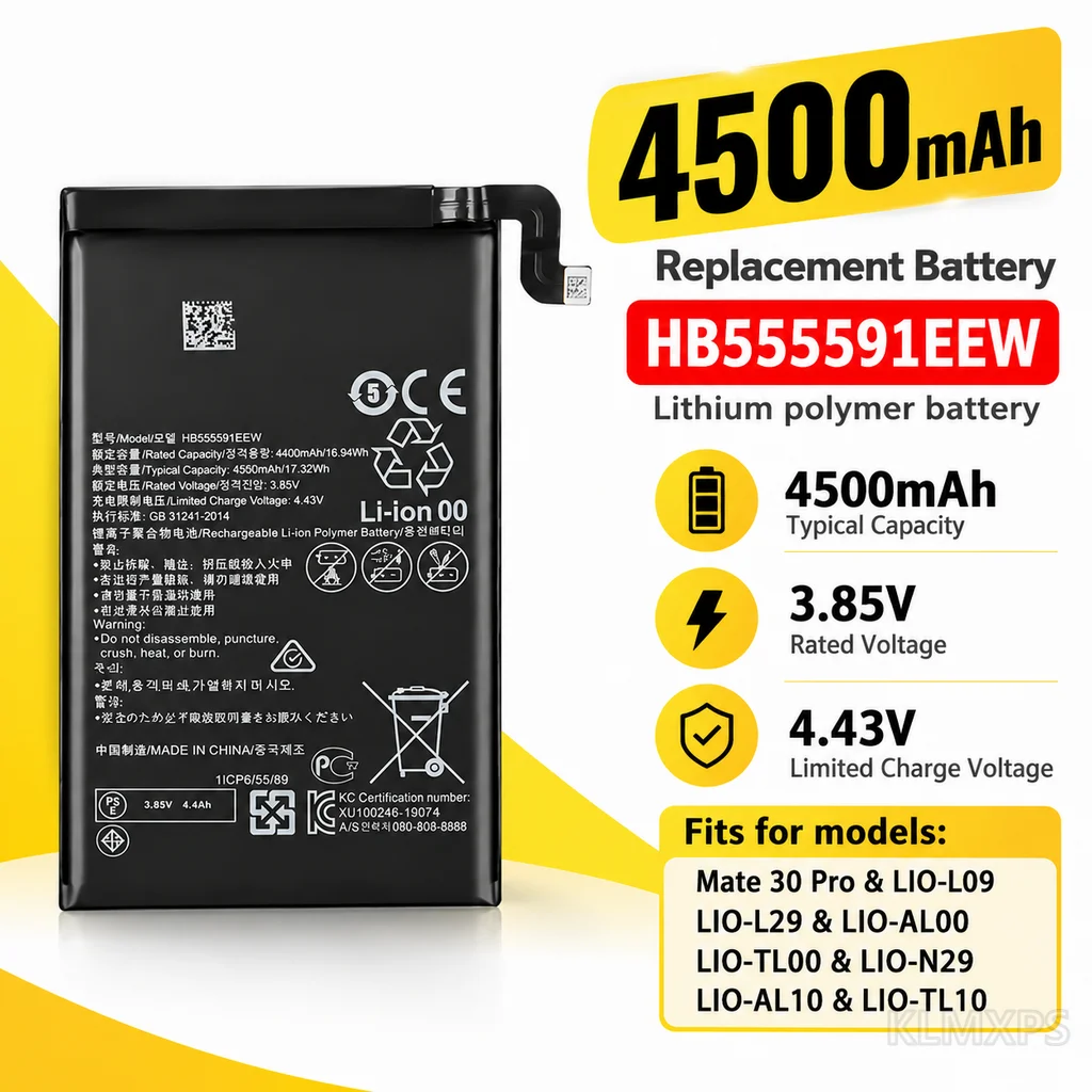 HB555591EEW Phone Replacement Battery For HUAWEI Mate 30 Pro LIO-L09/L29 AL00 TL00 N29 AL10 TL10 Mobile Phone Repair Part