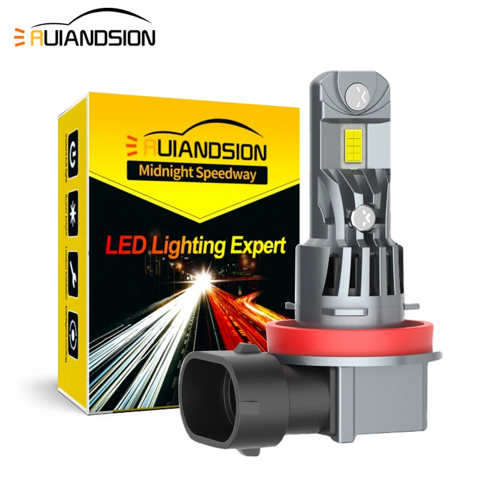 

2PCS H8 H9 H11 Headlight LED With Cooling Fan Car Super Bright 6000K Fog Lamp Universal Fog Lights Auto Accessories 12V Fit SUV