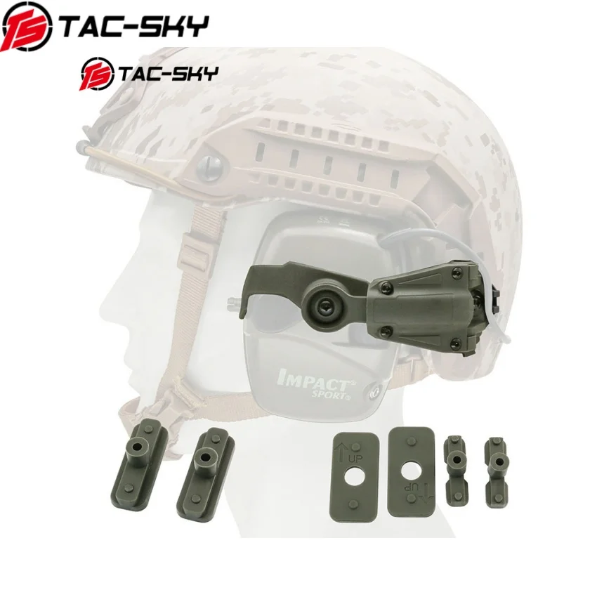 TS TAC-SKY Tactical Helmet Headset Mount ARC Rail Helmet Adapter, Compatible with Howard Leight Impact Sports Shooting Earphones