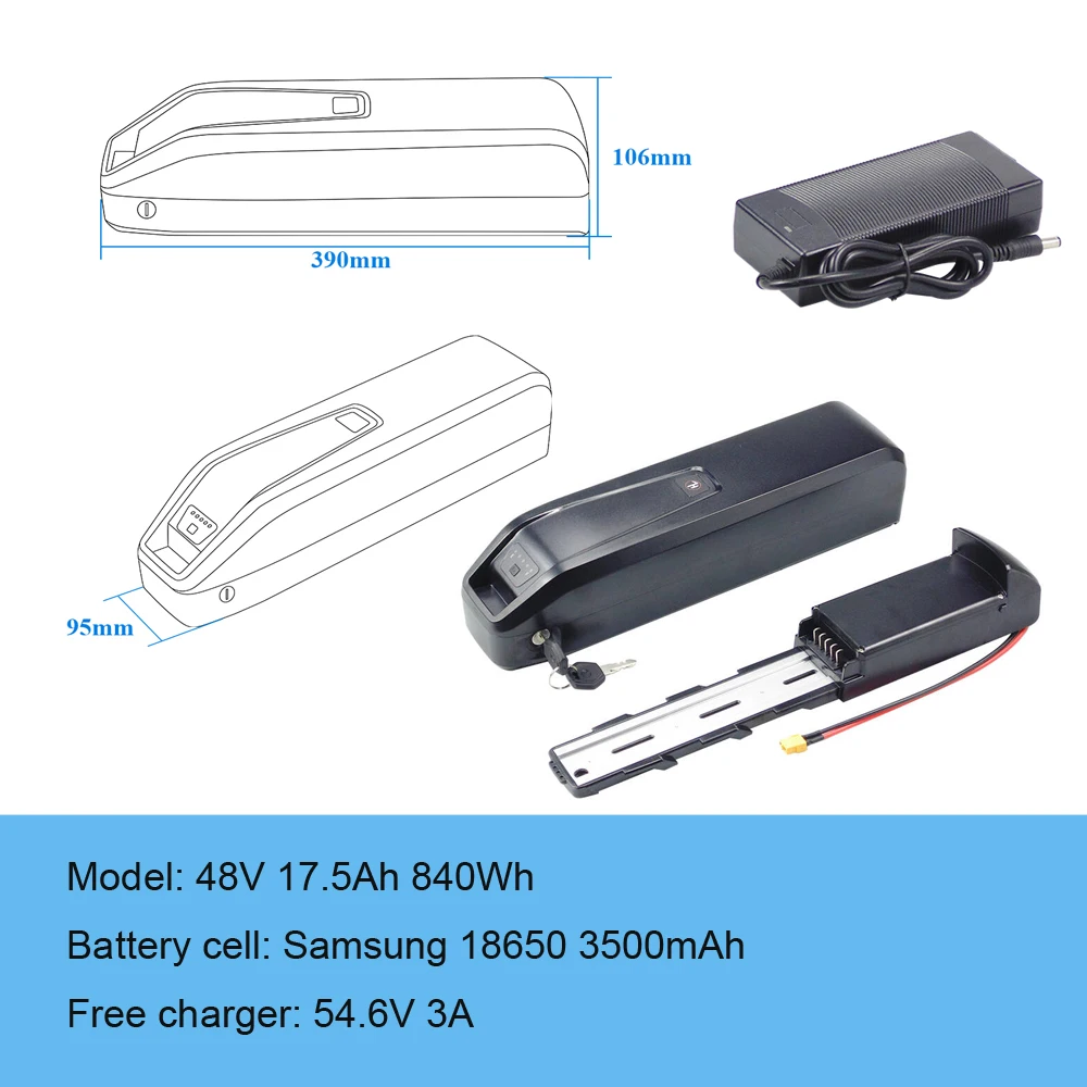 Nieuwe S20 Pro 48V 13Ah 20Ah Hailong Ebike-batterij voor Actbest Cargo elektrische fiets Geschikt met 750W 1000w motor Inclusief oplader