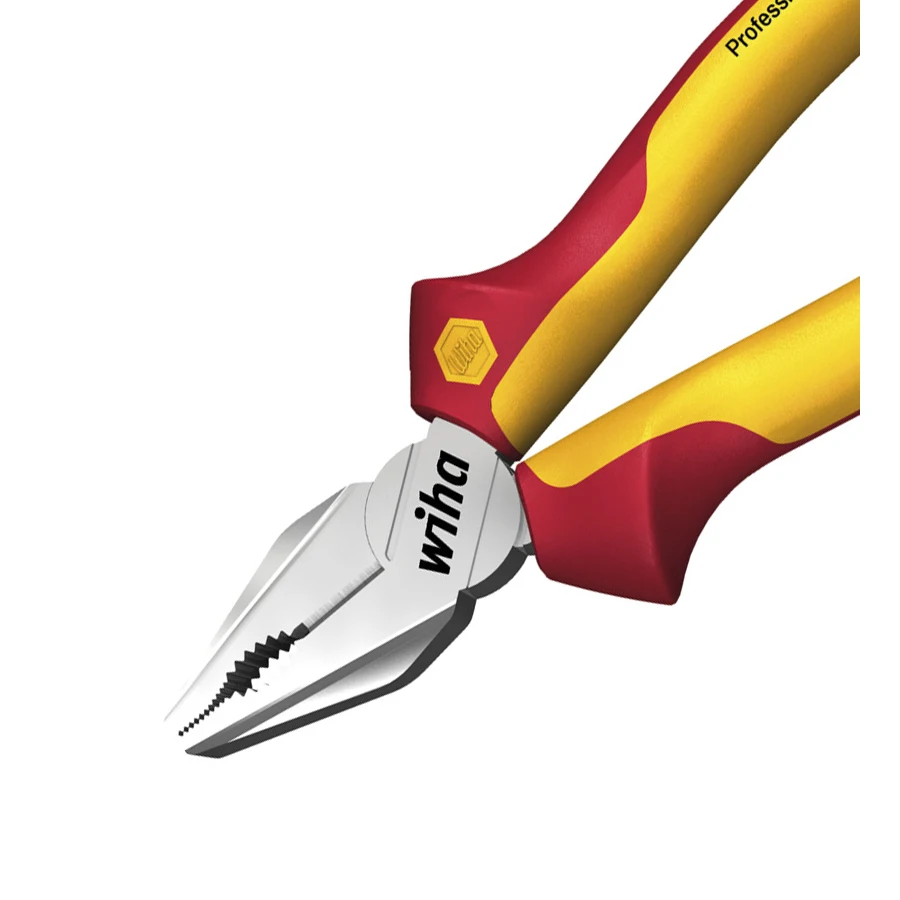 WIHA 26711 VDE-Tested Insulated Combination Plier 1000v with Cutting Edge 200mm Dynamic Joint Gripping Cutters Electrical Plier