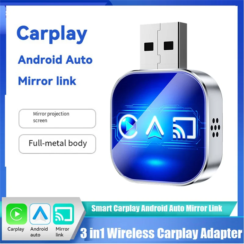 B27b 3 em 1 sem fio carplay carplay espelho link android auto usb dongle adaptador inteligente ai caixa com fio carplay para sem fio b