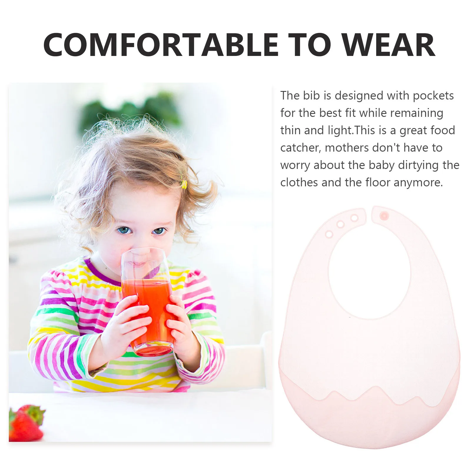

Silicone Baby Bib Waterproof Food Grade Drooling Feeding Bib For Newborn Toddler Kids Eating Supplies Soft Collapsible Design
