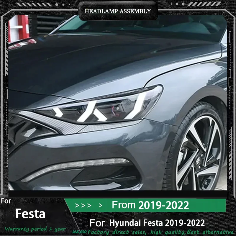 

Car Headlights For Hyundai Festa 2019-2022 Modified Front Lamp Automobile Assembly LED DRL Devil's Eye Design Lens Xenon Light