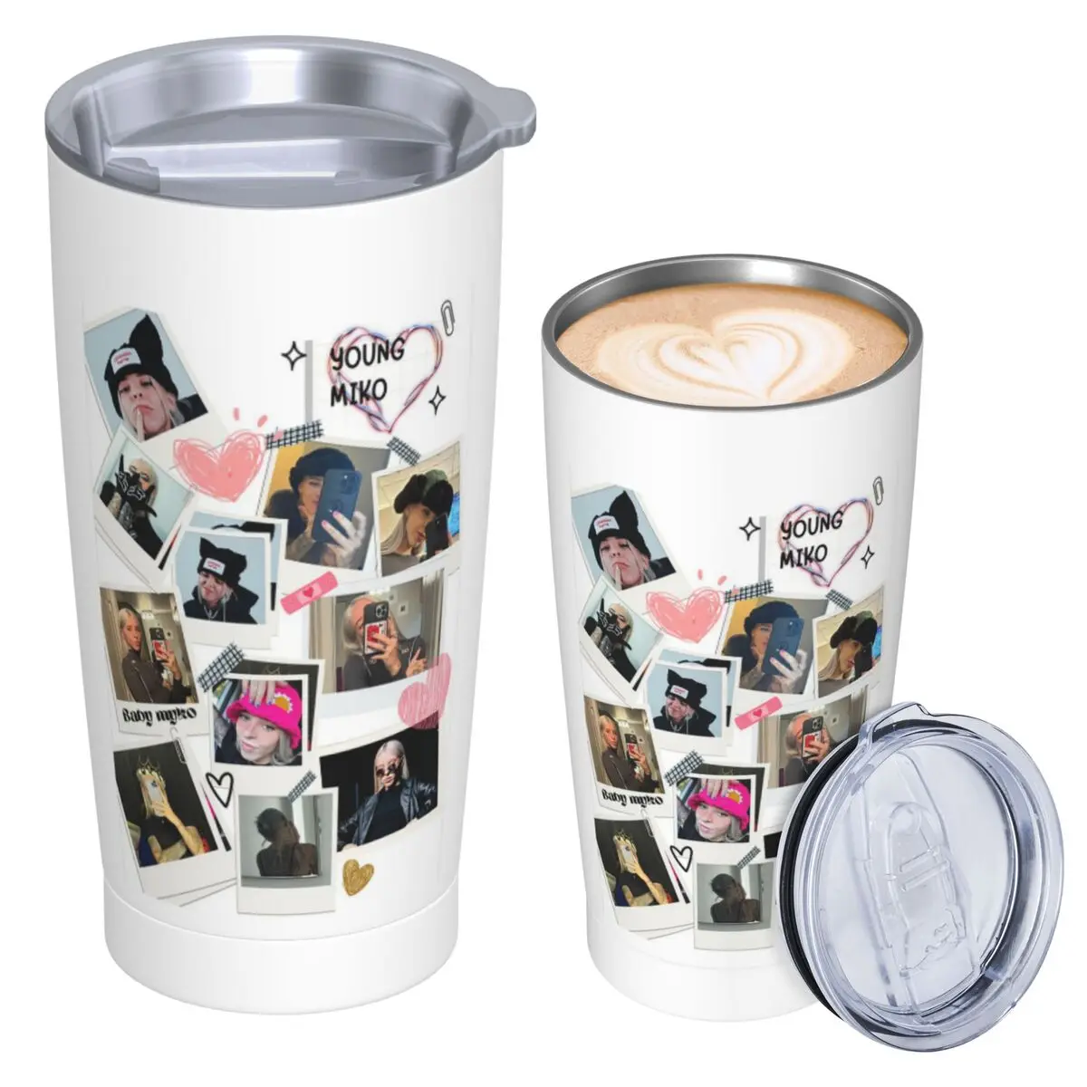 Collage Of Young Miko Stainless Steel Tumbler Vacuum Insulated Mug Thermal Cold Cups Straws With Lid 20oz
