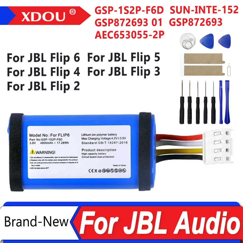 Nuevo reemplazo para JBL Flip 6/ Flip6 /Flip 5/Flip 4 Flip4/Flip 3/Flip 2 batería de Audio de repuesto para altavoz.