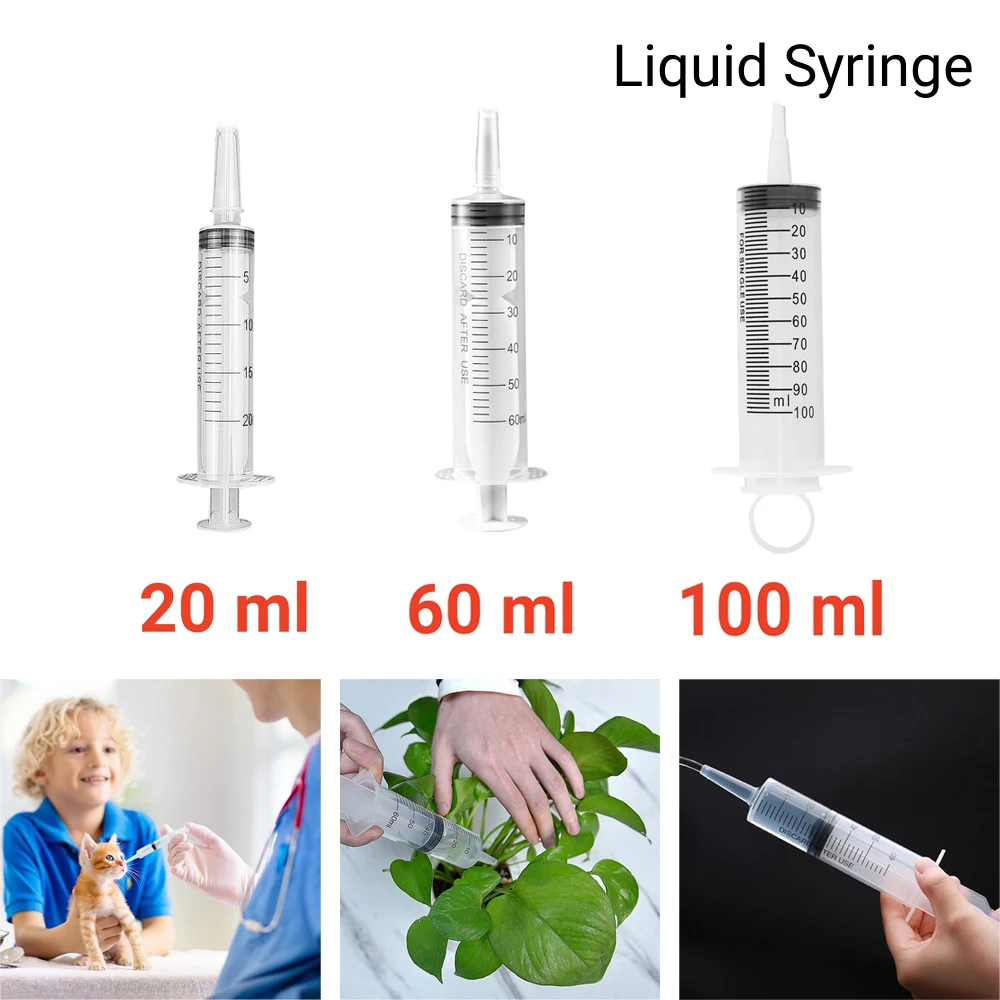 Nutrient Syringe 20ml 60ml 100ML Plastic Syringes Health Measuring Without Needle Glue Pet Animal Needle-Free Feeding Tools