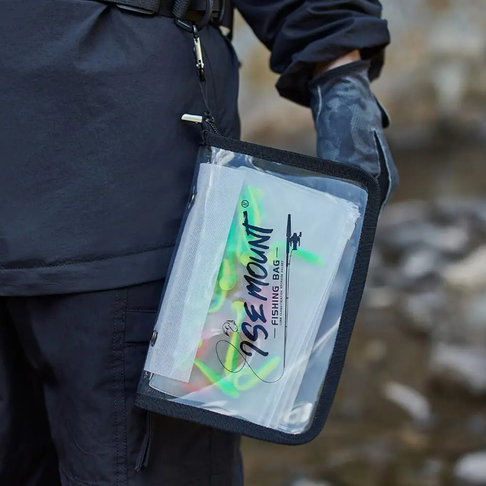 Transparent Luya Bait Bag PVC Partitioned Waterproof Storage Bag Portable Fishing Tackle Accessories Sorting Organizer Pouch