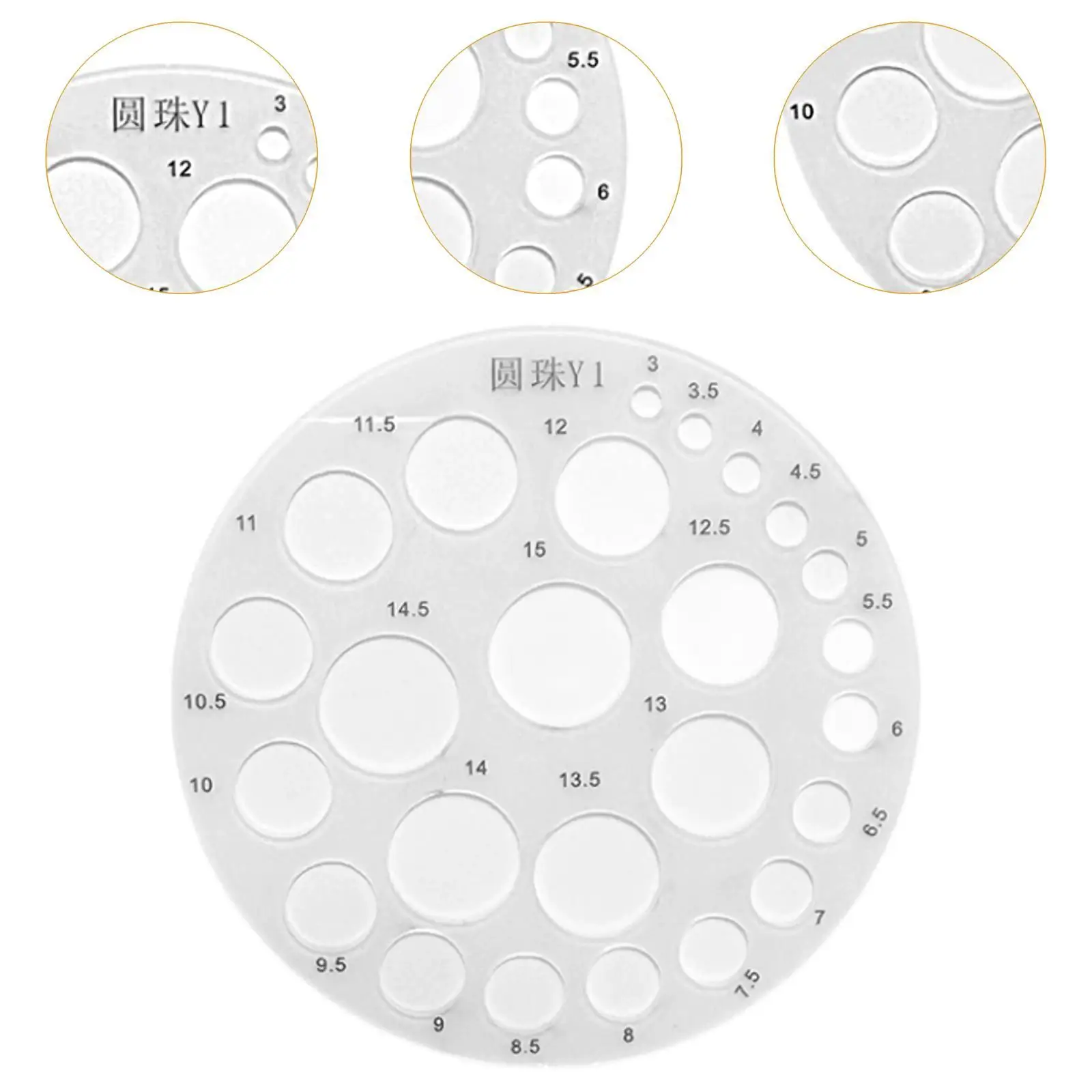 Round Hole Ruler Acrylic Clear Drawing Tool Drafting Supplies Drawing Circle Template for Building Formwork Design School Office