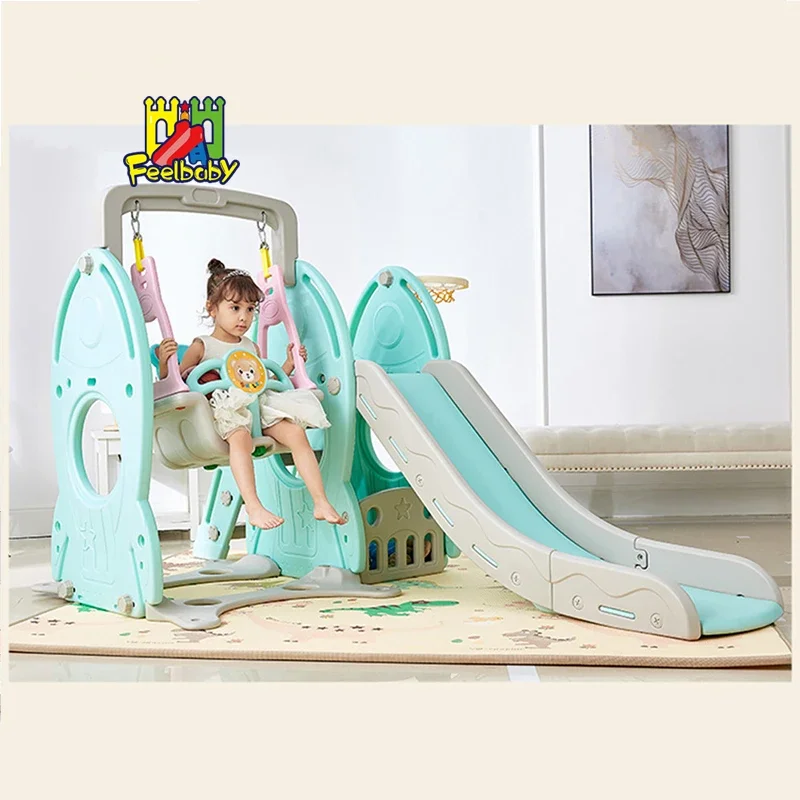 كرسي أرجوحة بلاستيكي داخلي ثلاثة في واحد من Feelbaby لعبة أطفال رياض الأطفال