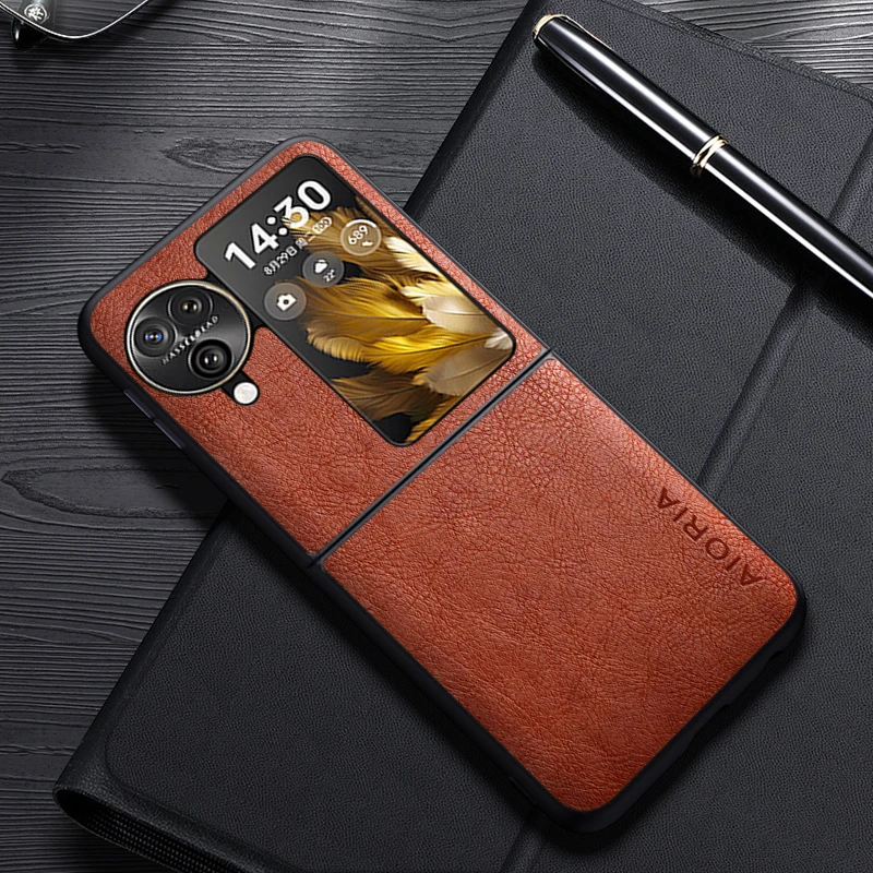 Case For Oppo Find N3 Flip Find N2 Flip Simple Design Luxury Leather Business Cover For Oneplus Open Case