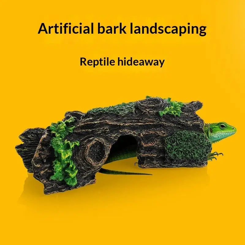 Realistic Fish Tank Cave Ornament With Greenery Layout Build Comfort Hideout For Underwater Creatures Enhance Aquarium View