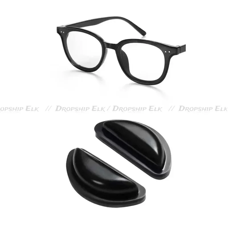 1 Pair Glasses Nose Pads Adhesive Silicone Nose Pads Non-slip Oval Silicone Massage Nose Pads for Eyeglasses Accessories