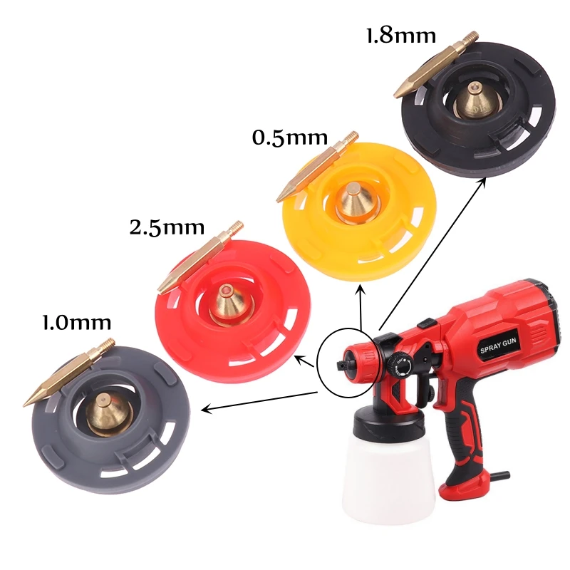 1.0/1.5/1.8/2.0/2.5mm Brass Spray Gun Nozzle, High-Quality Brass Replacement  For Paint Sprayers / Electric Spray Gun