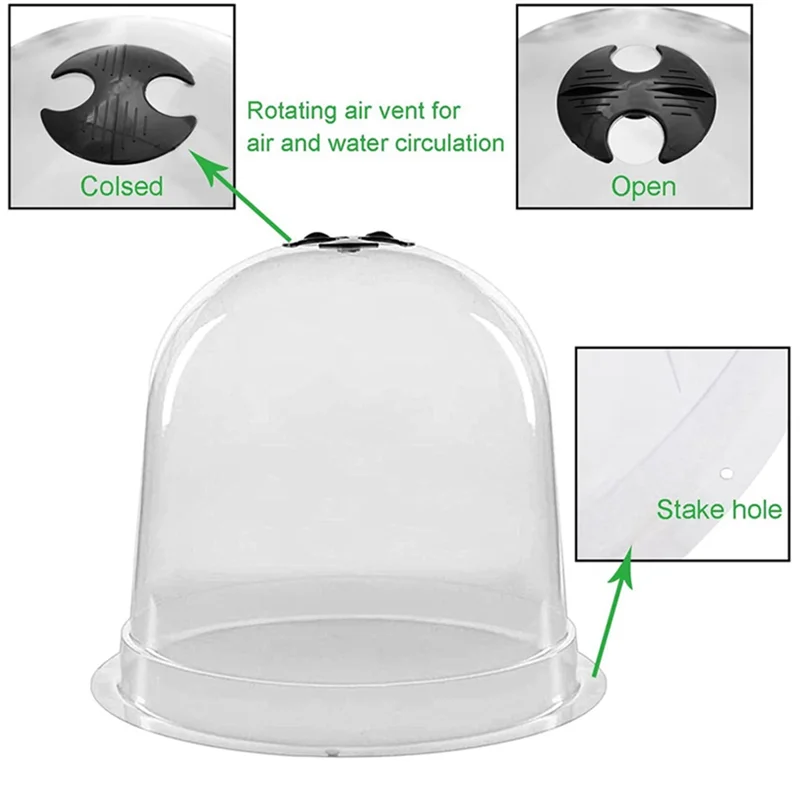 A19F-12Pcs البلاستيك الدفيئة حديقة النبات جرس غطاء قبة الصقيع الحرس تجميد الحماية #5
