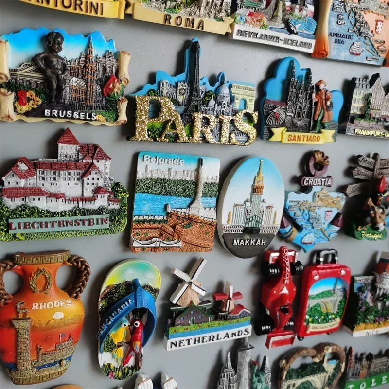 Fridge magnets Greece Croatia Brussels Belgrade Netherlands Budva  Pompei Italy Spain Iceland Tukey Germany Tourist souvenir