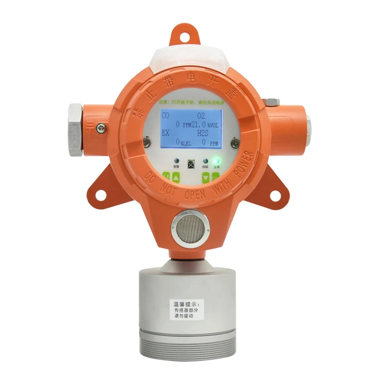 Analizador de gas 4 en 1 montado en la pared OEM CO H2S O2 Ex Detector de gas fijo compuesto