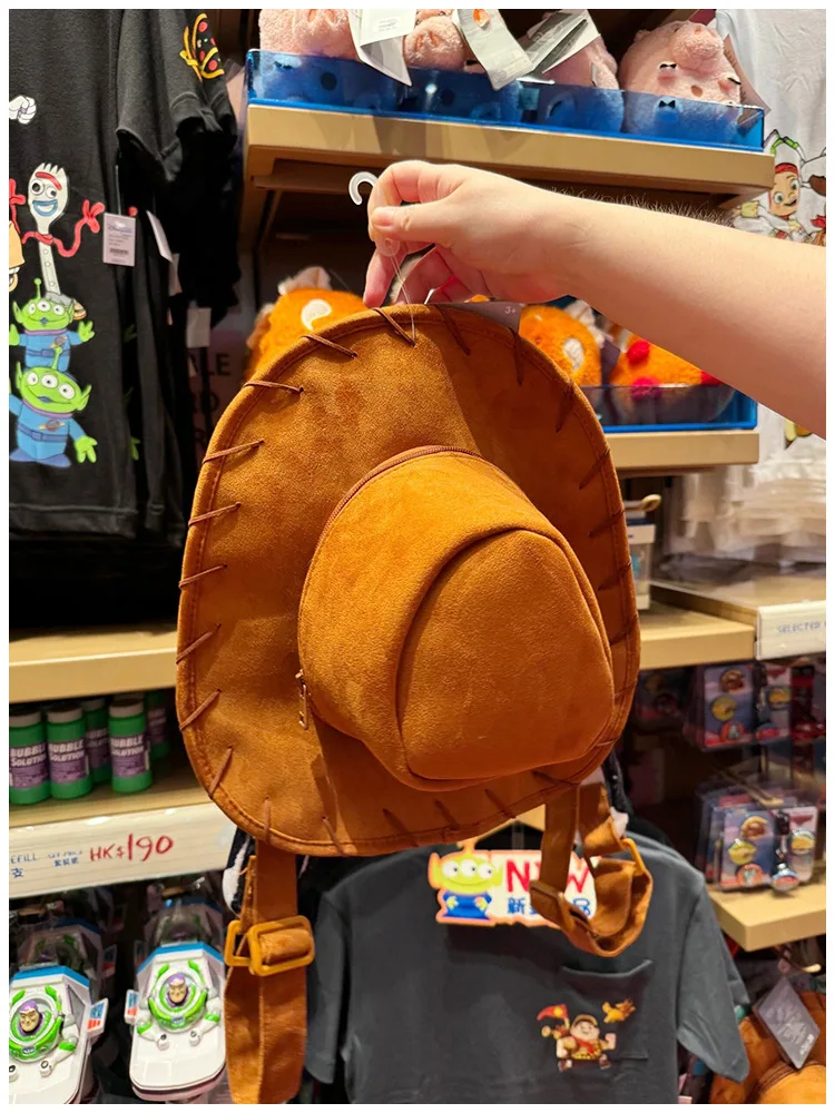 Cartoon Creative Woody Hat Design Backpack Cute Retro Style Student Backpack Birthday Gift