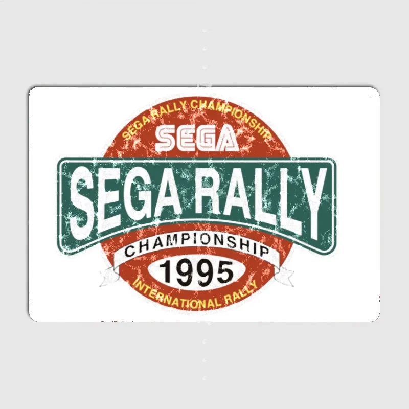 Sega Rally Sega Rally Championship Distressed Logo by Brother Metal Sign Home Retro Posters Home Decoration Room Wall Decor
