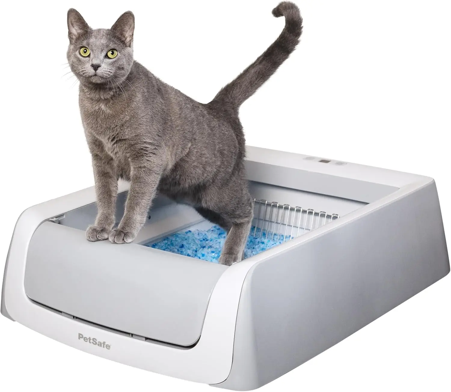 Self-Cleaning Automatic Cat Litter Box with Motion Sensors and Health Counter, Includes Disposable Crystal Tray
