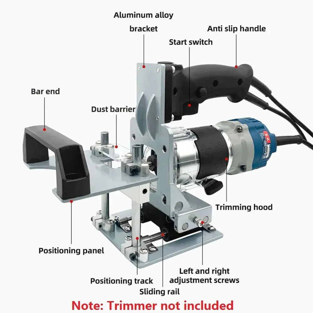 2-in-1 Slotter Stand Portable Mini Woodworking Moulder Milling Machine Cutting Machine Trimmer Connecting Positioning Stand