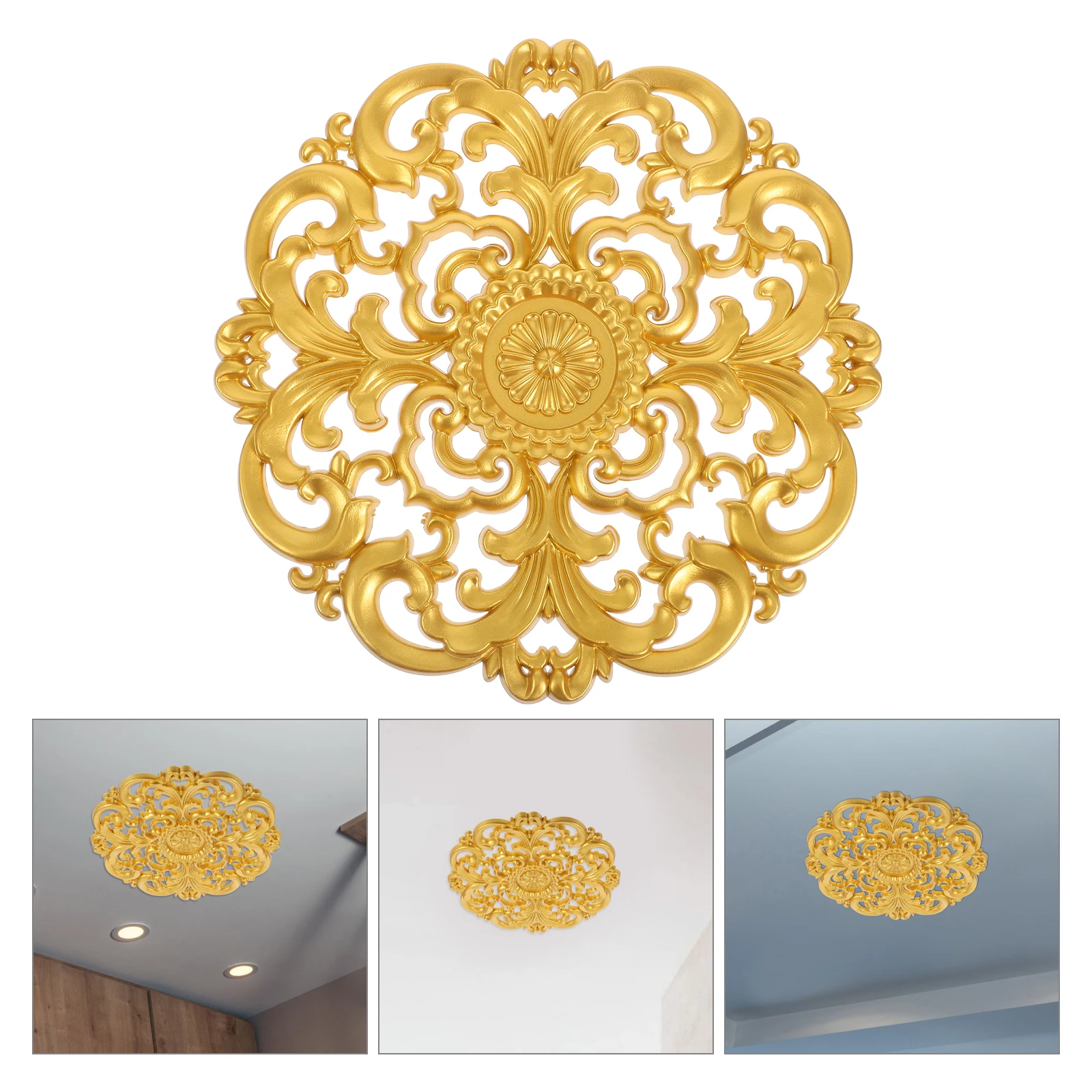 

European Style Plastic Medallion Home Decorative Ornament Bedroom Living Room Fan Medallion Cover Hole Ceiling Applique