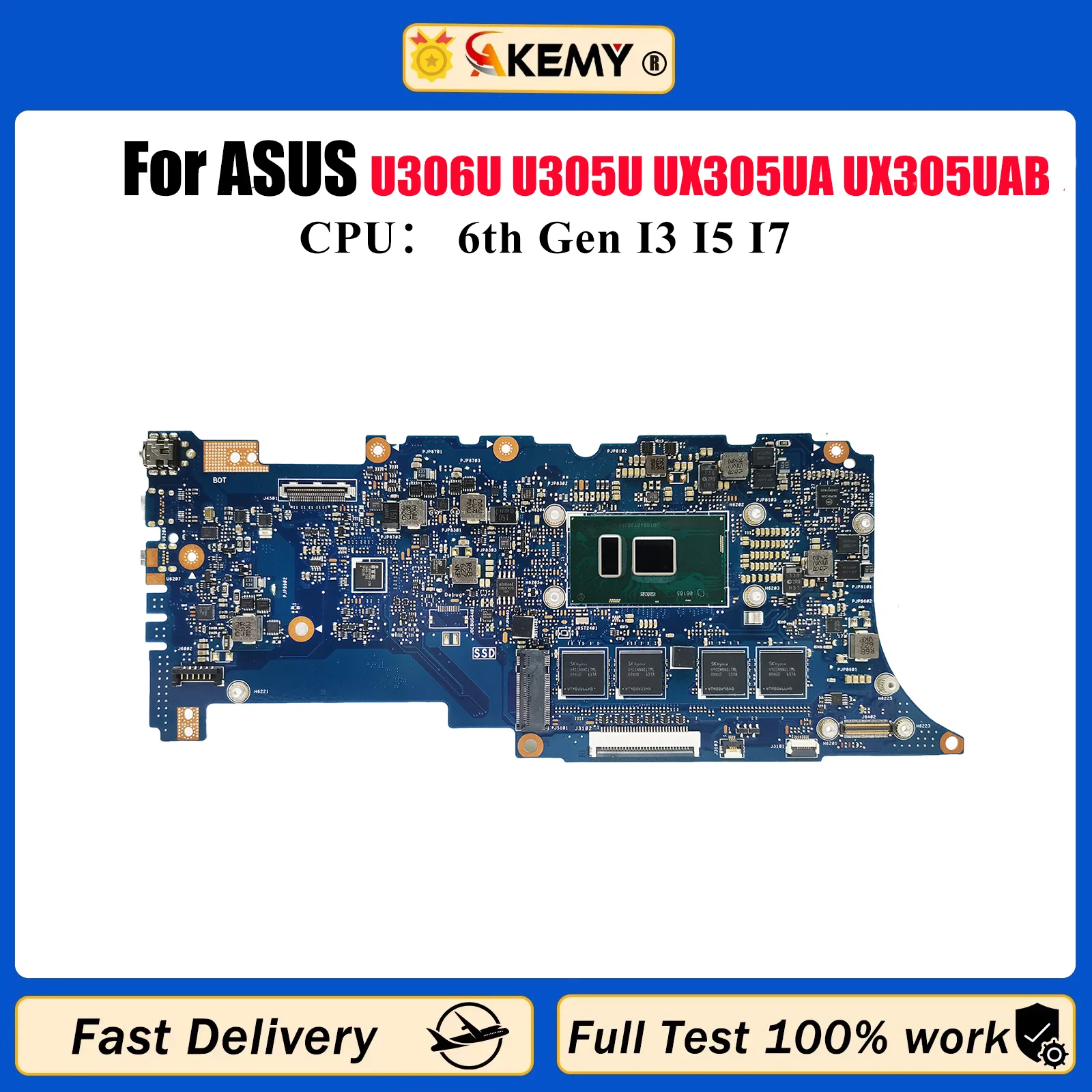 

UX305UAB Материнская плата для ноутбука ASUS ZenBook UX305U U306U U305U UX305UA UX305UAB Материнская плата с процессором I3 I5 I7 100% tests OK stk
