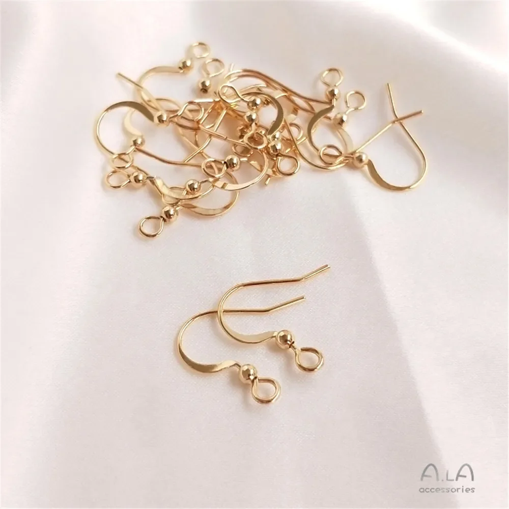 14K Gold Plated Allergy - resistant flat hook spring with beaded earrings Accessories Hand - made earrings DIY materials