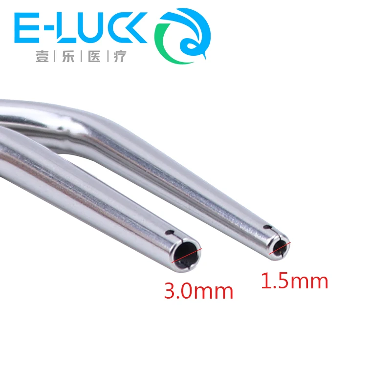 1Pc Dental Aspirator Weak Suction Tube Stainless Steel Dental Blow Weak Sucker Angled Lab Tubes