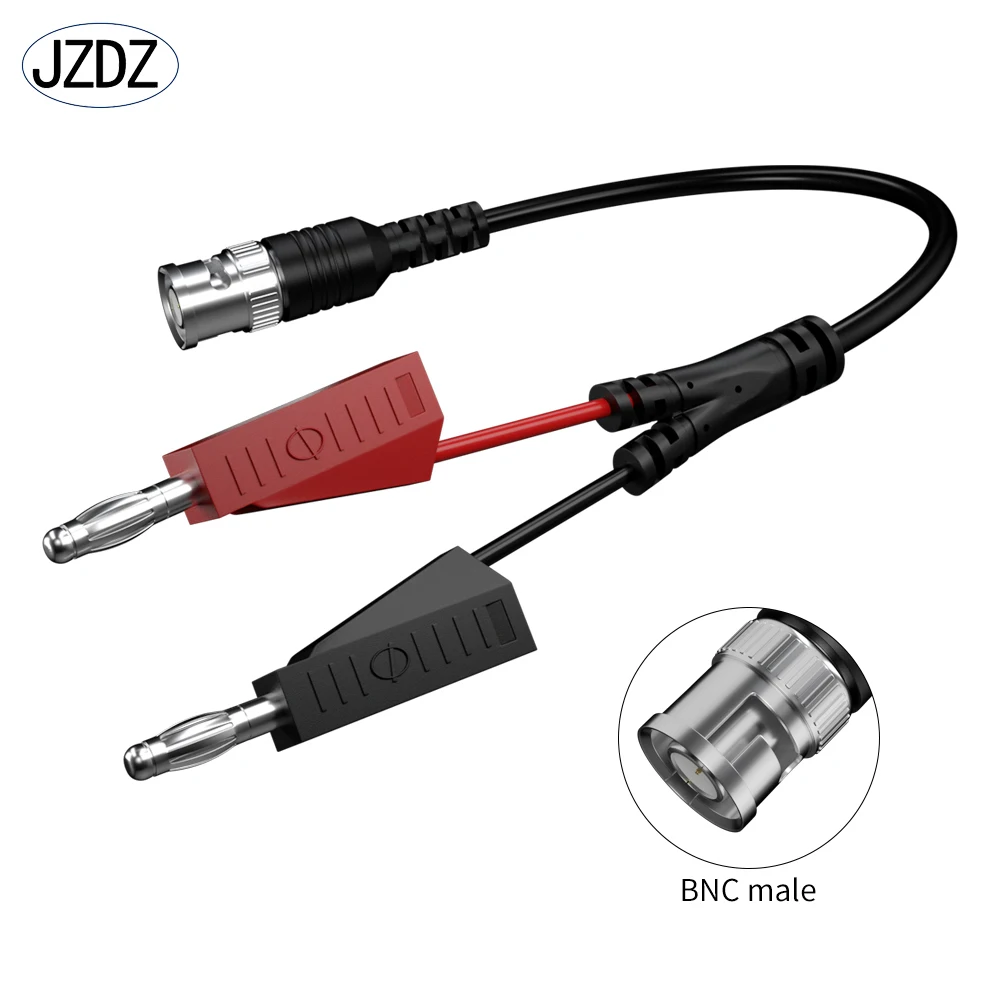Imagem -03 - Jzdz-bnc Male para Empilhável Banana Plug Cabo Coaxial Conector de Chumbo para Osciloscópio Baixa Perda Isolados 100cm mm J.70044