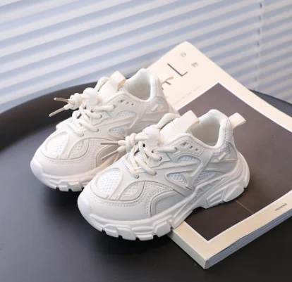 Children's running shoes Boy daddy shoes Double mesh sneakers Breathable small white shoes autumn casual shoes