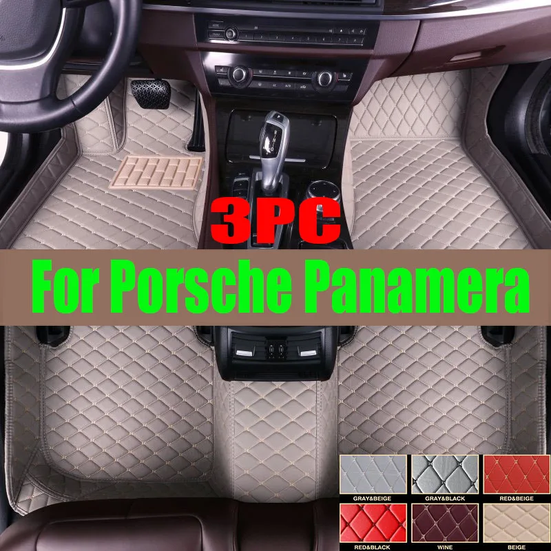 Voor Porsche Panamera 971 LWB 2017-2022 Auto Vloermatten All-Weather TPE Voetmatten Geurloos Pad lade Mat Interieur Accessoires