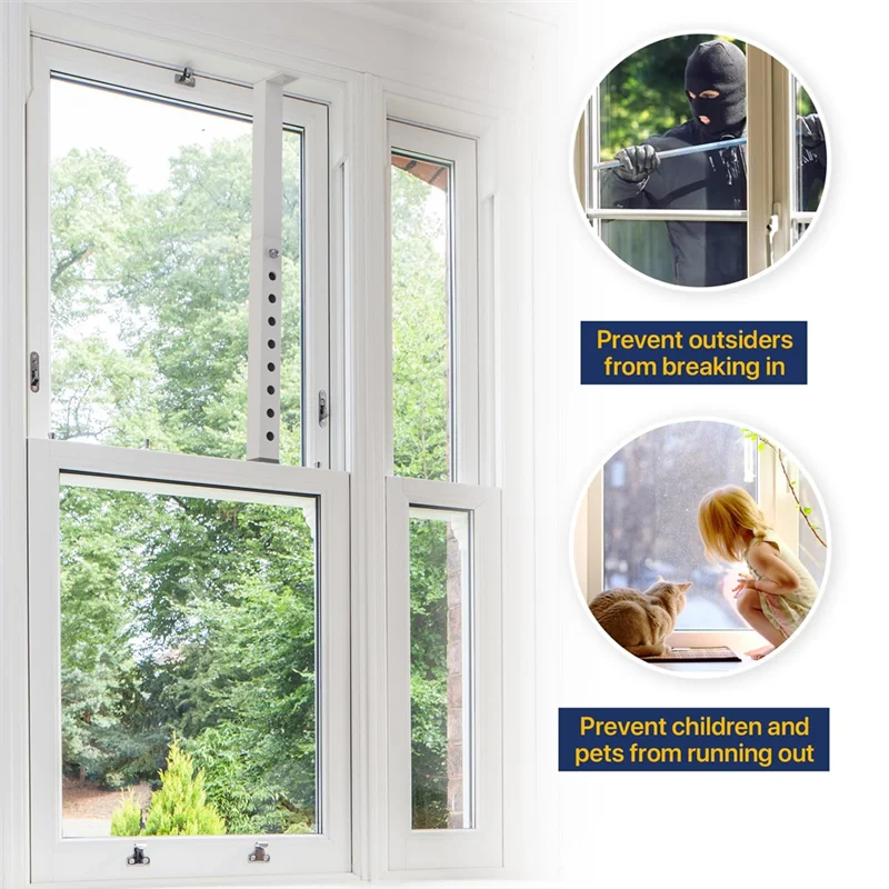 

Adjustable AC Window Lock Bar, Small Window Security Bars For Child Safety, Window Stoppers For Vertical Sliding