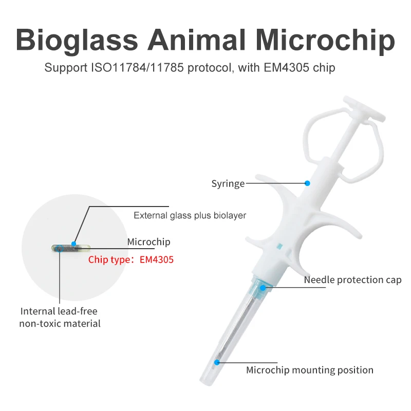 Imagem -03 - Fdx-b Universal Pet Microchip Iso11784 85 Animal 15 Dígitos id Chip Pet Microchip Seringa para Cão Gato 20 Peças 134.2khz