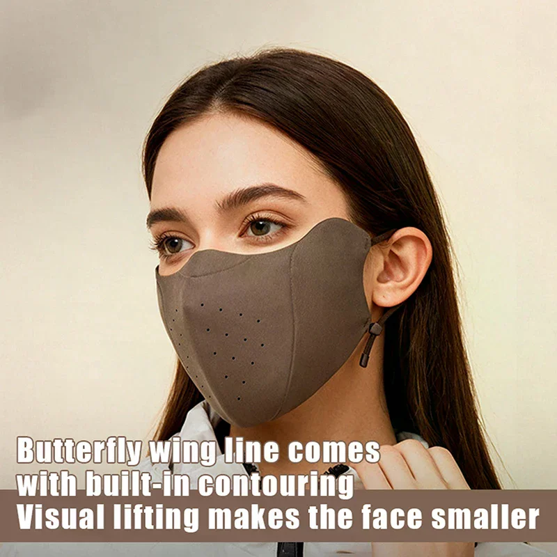 في الهواء الطلق دراجة نارية ركوب الدراجات غطاء رأس التجمد الشتاء التزلج نصف الوجه حماية قناع الأذن الدافئ الصوف يندبروف قناع الوجه #5