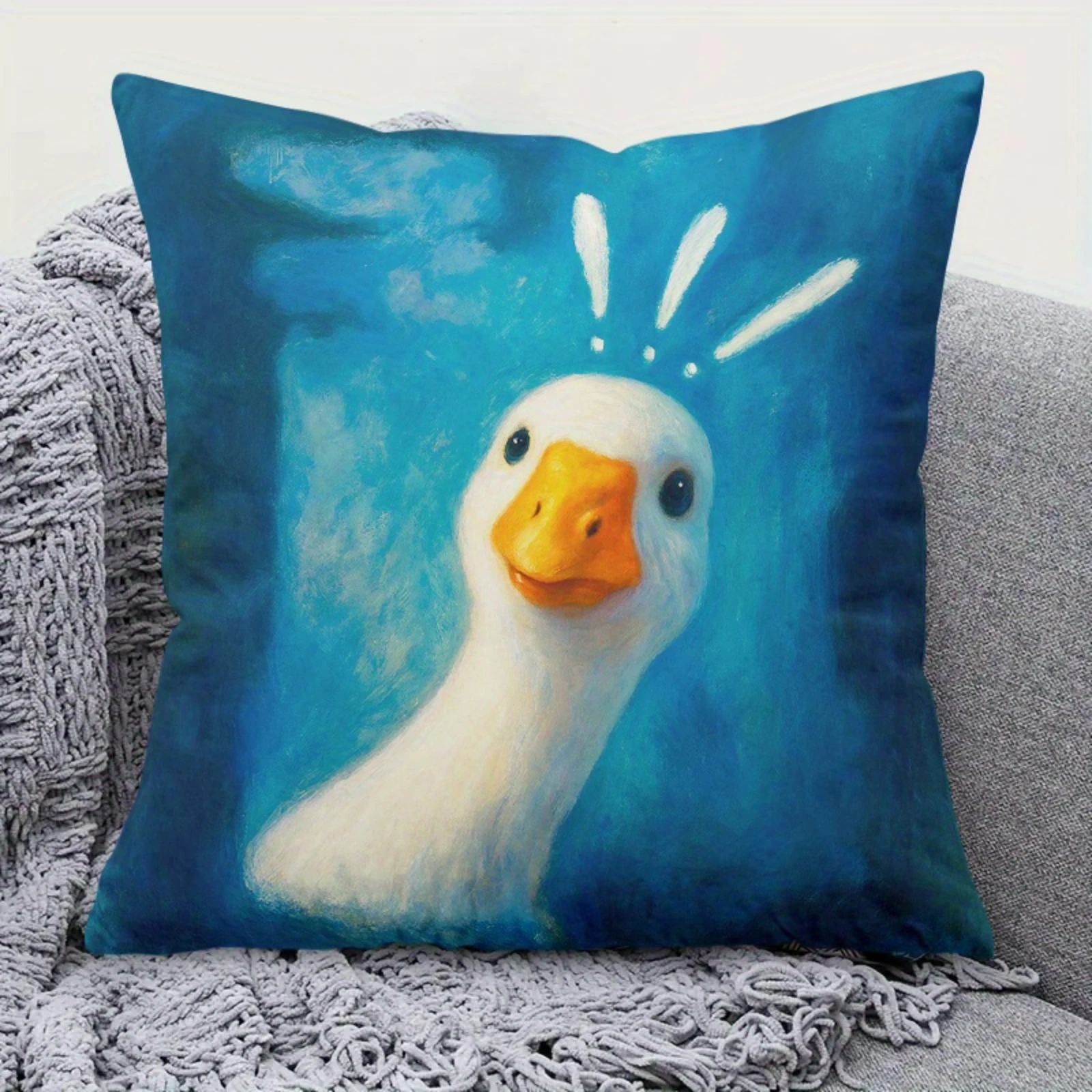 Curious Goose Design Pillow Cover Decorative Pillow Case Modern Home Decor Cushion Cover Suitable for Sofa Bed And Bedroom