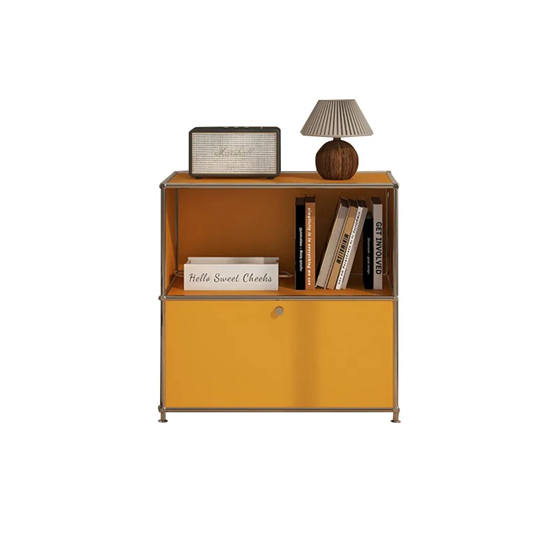 

Metal iron sheet, wrought iron simple stainless steel assembly cabinet, household side cabinet