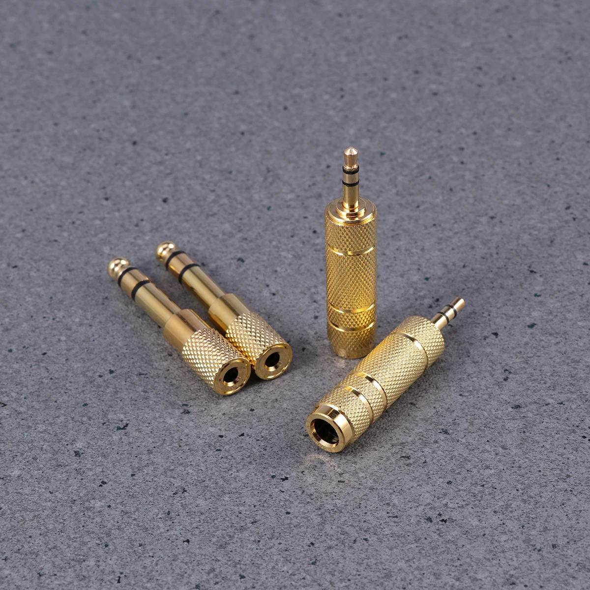 

4 Pcs 6.5mm Male to 3.5mm Female Stereo Audio Adapter Gold Plated Headphone Jack Plug Converter for Headphone Audio Earphone Mic